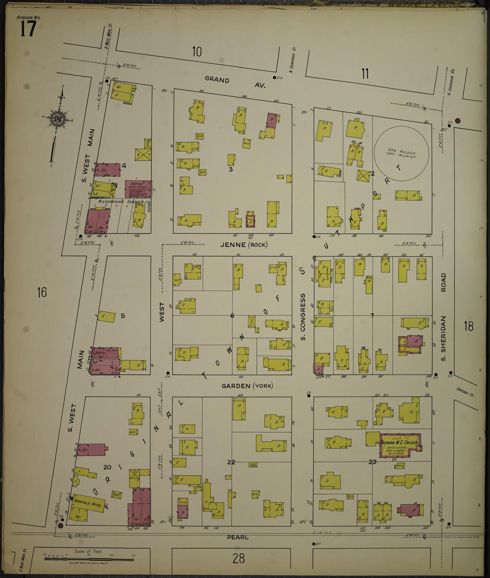 Sanborn Fire Insurance Map from Kenosha, Kenosha County, Wisconsin. (1918), Sheet 21