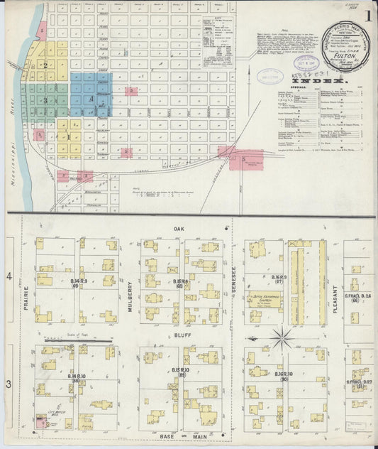 Sanborn Fire Insurance Map from Fulton, Whiteside County, Illinois (1897), Sheet #0001 - Complete Map Set gallery image, historic Sanborn map, vintage wall art, Illinois Illinois