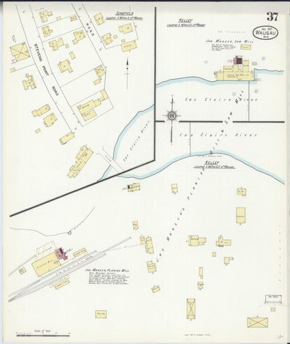 Sanborn Fire Insurance Map from Wausau, Marathon County, Wisconsin (1912), Sheet #0037 - Complete Map Set gallery image, historic Sanborn map, vintage wall art, Wisconsin Wisconsin