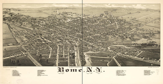 Rome, N.Y. (1886) – Historic Bird’s-Eye View Panorama Print