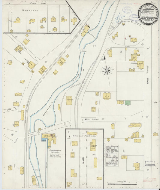 Sanborn Fire Insurance Map from Stanfordville, Dutchess County, New York (1898), Sheet #0001 - Historic Sanborn Fire Insurance Map Print, vintage old map wall art, antique decor, genealogy gift, New York New York map