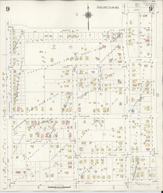 Sanborn Fire Insurance Map from Glen Ellyn, Du Page County, Illinois (1940), Sheet #0009