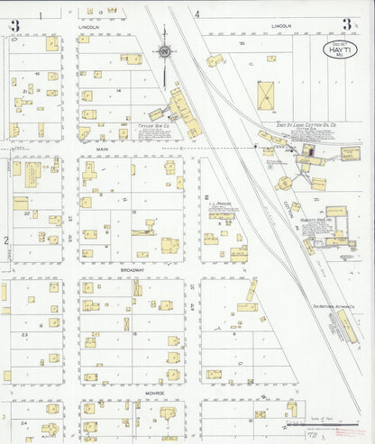 Sanborn Fire Insurance Map from Hayti, Pemiscot County, Missouri (1927), Sheet #0003 - Complete Map Set gallery image, historic Sanborn map, vintage wall art, Missouri Missouri