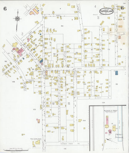 Sanborn Fire Insurance Map from Tupper Lake, Franklin County, New York (1927), Sheet #0006 - Complete Map Set gallery image, historic Sanborn map, vintage wall art, New York New York