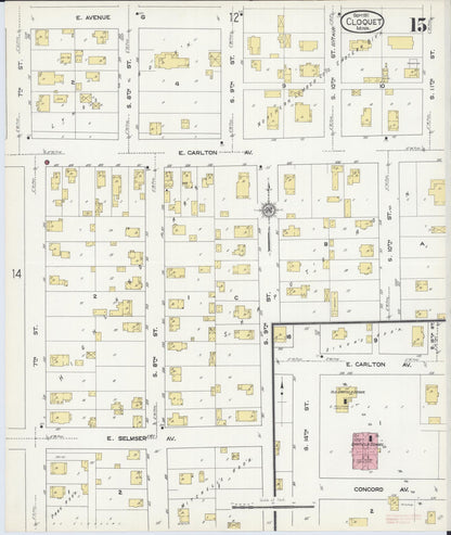 Sanborn Fire Insurance Map from Cloquet, Carlton County, Minnesota (1911), Sheet #0015 - Historic Sanborn Fire Insurance Map Print, vintage old map wall art, antique decor, genealogy gift, Minnesota Minnesota map