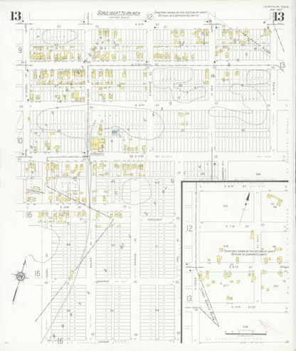 Sanborn Fire Insurance Map from Leadville, Lake County, Colorado (1937), Sheet #0013 - Complete Map Set gallery image, historic Sanborn map, vintage wall art, Colorado Colorado
