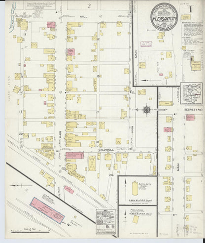 Sanborn Fire Insurance Map from Pleasant City, Guernsey County, Ohio (1913), Sheet #0001 - Historic Sanborn Fire Insurance Map Print, vintage old map wall art, antique decor, genealogy gift, Ohio Ohio map