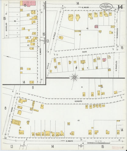 Sanborn Fire Insurance Map from Peekskill, Westchester County, New York (1900), Sheet #0014 - Complete Map Set gallery image, historic Sanborn map, vintage wall art, New York New York