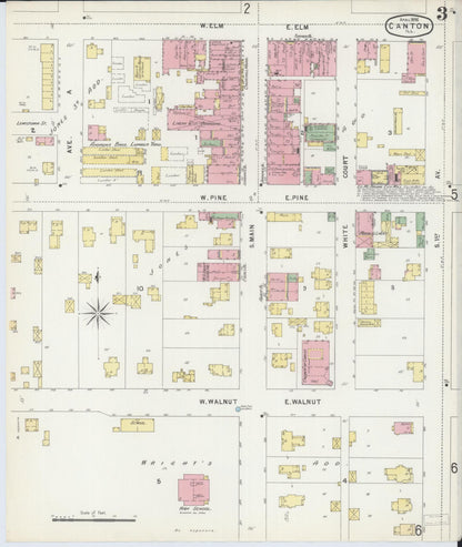 Sanborn Fire Insurance Map from Canton, Fulton County, Illinois (1896), Sheet #0003 - Complete Map Set gallery image, historic Sanborn map, vintage wall art, Illinois Illinois