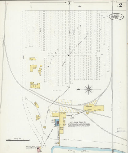 Sanborn Fire Insurance Map from Iron River, Bayfield County, Wisconsin (1898), Sheet #0002 - Complete Map Set gallery image, historic Sanborn map, vintage wall art, Wisconsin Wisconsin