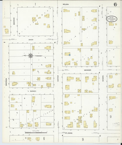 Sanborn Fire Insurance Map from Ithaca, Gratiot County, Michigan (1911), Sheet #0006 - Historic Sanborn Fire Insurance Map Print, vintage old map wall art, antique decor, genealogy gift, Michigan Michigan map