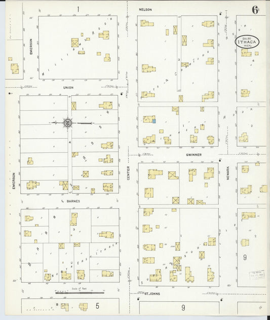 Sanborn Fire Insurance Map from Ithaca, Gratiot County, Michigan (1911), Sheet #0006 - Historic Sanborn Fire Insurance Map Print, vintage old map wall art, antique decor, genealogy gift, Michigan Michigan map