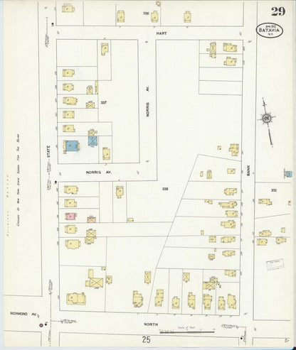 Sanborn Fire Insurance Map from Batavia, Genesee County, New York (1912), Sheet #0029 - Complete Map Set gallery image, historic Sanborn map, vintage wall art, New York New York