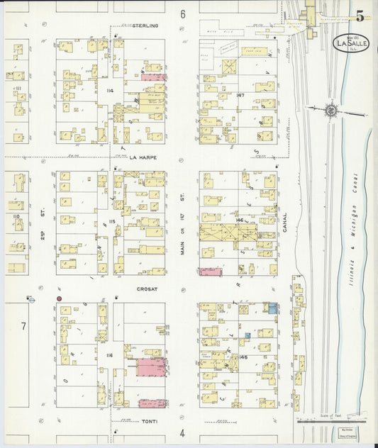 Sanborn Fire Insurance Map from La Salle, La Salle County, Illinois (1911), Sheet #0005 - Historic Sanborn Fire Insurance Map Print, vintage old map wall art, antique decor, genealogy gift, Illinois Illinois map