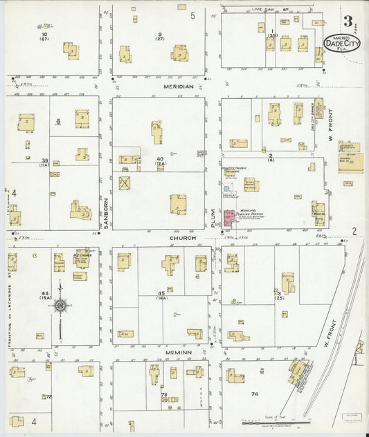 Sanborn Fire Insurance Map from Dade City, Pasco County, Florida (1920), Sheet #0003 - Historic Sanborn Fire Insurance Map Print, vintage old map wall art, antique decor, genealogy gift, Florida Florida map