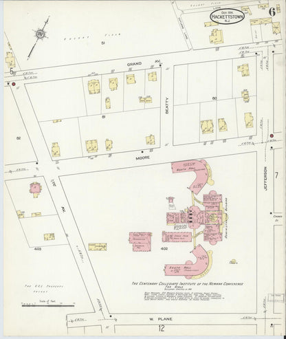 Sanborn Fire Insurance Map from Hackettstown, Warren County, New Jersey (1914), Sheet #0006 - Complete Map Set gallery image, historic Sanborn map, vintage wall art, New Jersey New Jersey