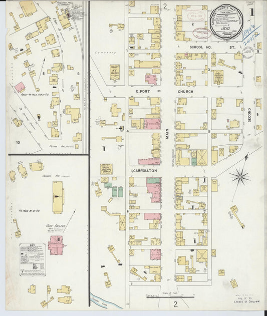 Sanborn Fire Insurance Map from Scio, Harrison County, Ohio (1899), Sheet #0001 - Historic Sanborn Fire Insurance Map Print, vintage old map wall art, antique decor, genealogy gift, Ohio Ohio map