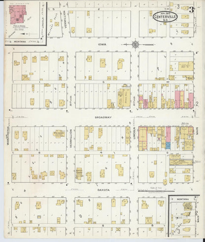 Sanborn Fire Insurance Map from Centerville, Turner County, South Dakota (1917), Sheet #0003 - Complete Map Set gallery image, historic Sanborn map, vintage wall art, South Dakota South Dakota