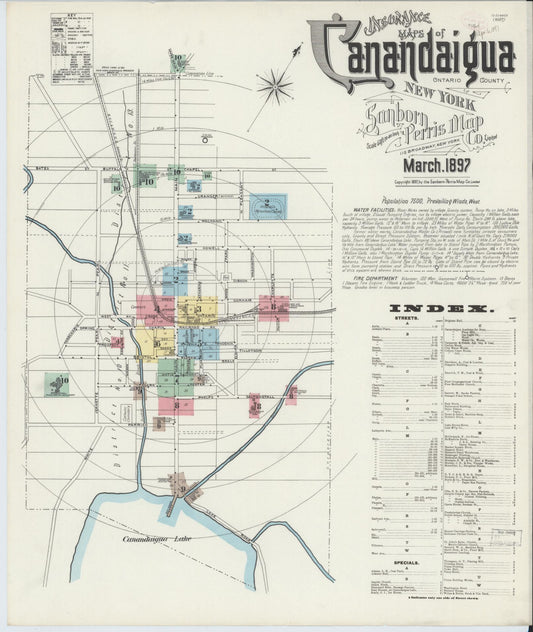 Sanborn Fire Insurance Map from Canandaigua, Ontario County, New York. (1897) – Historic Sanborn Fire Insurance Map Print