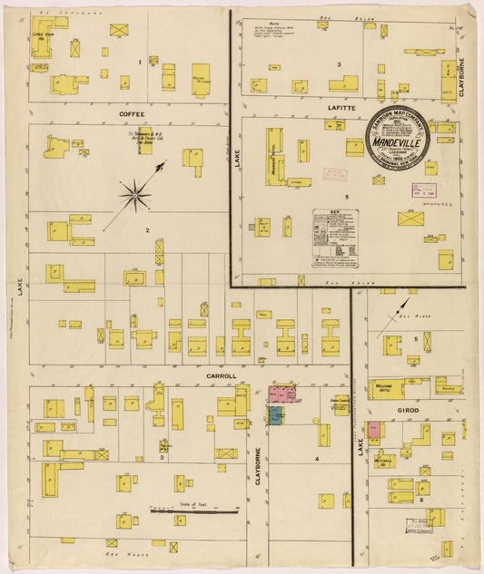 Sanborn Fire Insurance Map from Mandeville, Saint Tammany Parish, Louisiana. (1909) – Historic Sanborn Fire Insurance Map Print