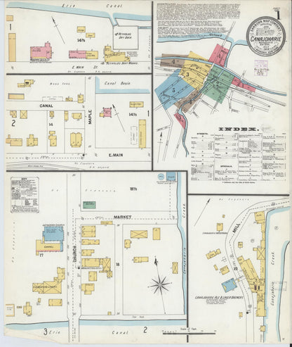 Sanborn Fire Insurance Map from Canajoharie, Montgomery County, New York (1902), Sheet #0001 - Complete Map Set gallery image, historic Sanborn map, vintage wall art, New York New York