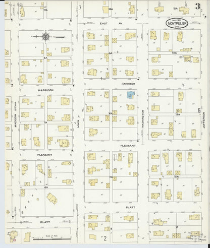 Sanborn Fire Insurance Map from Montpelier, Williams County, Ohio (1910), Sheet #0003 - Historic Sanborn Fire Insurance Map Print, vintage old map wall art, antique decor, genealogy gift, Ohio Ohio map
