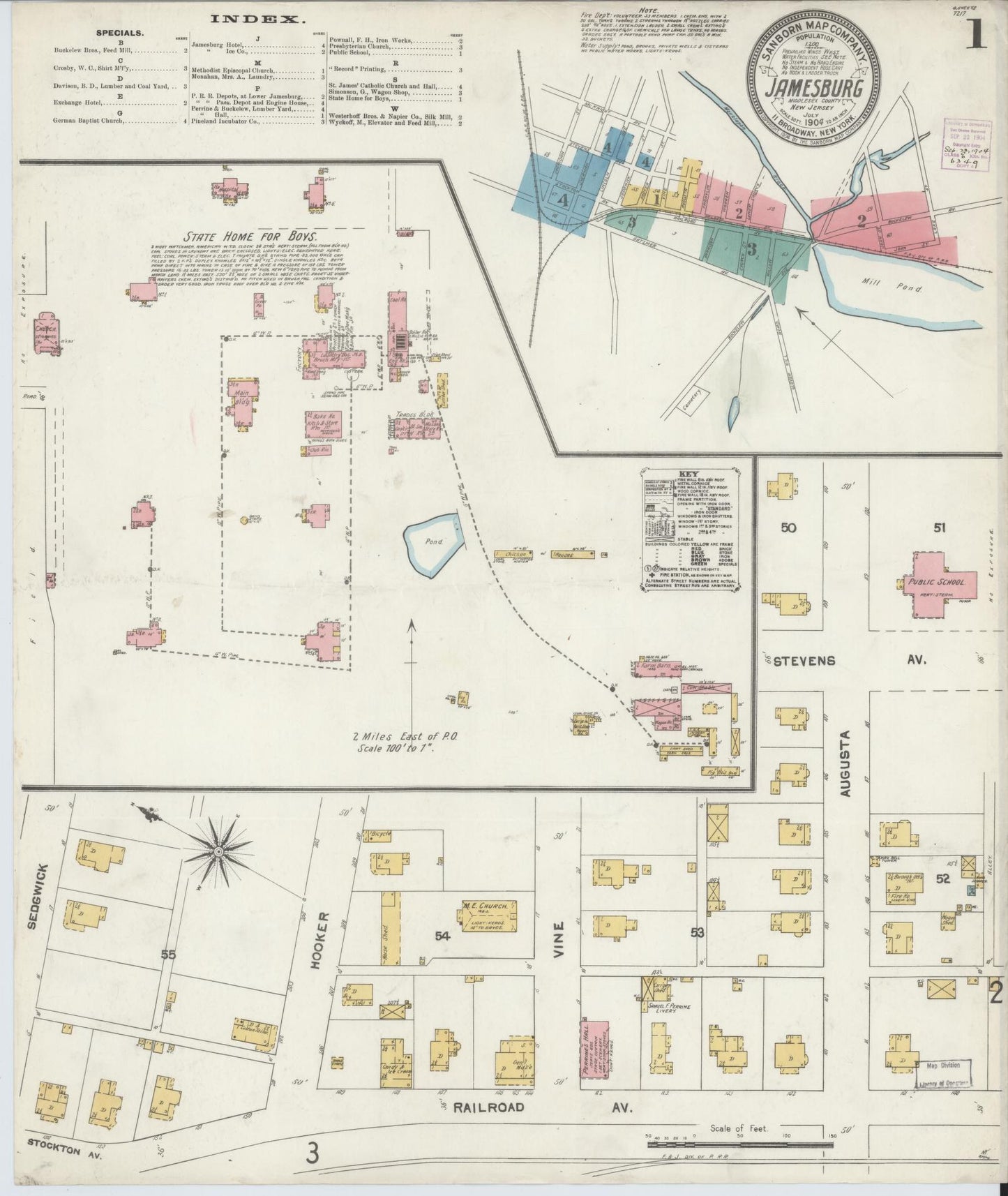 Sanborn Fire Insurance Map from Jamesburg, Middlesex County, New Jersey. (1904) – Historic Sanborn Fire Insurance Map Print