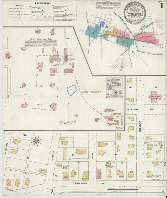 Sanborn Fire Insurance Map from Jamesburg, Middlesex County, New Jersey. (1904) – Historic Sanborn Fire Insurance Map Print