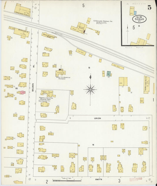 Sanborn Fire Insurance Map from Sodus, Wayne County, New York (1906), Sheet #0005 - Historic Sanborn Fire Insurance Map Print, vintage old map wall art, antique decor, genealogy gift, New York New York map