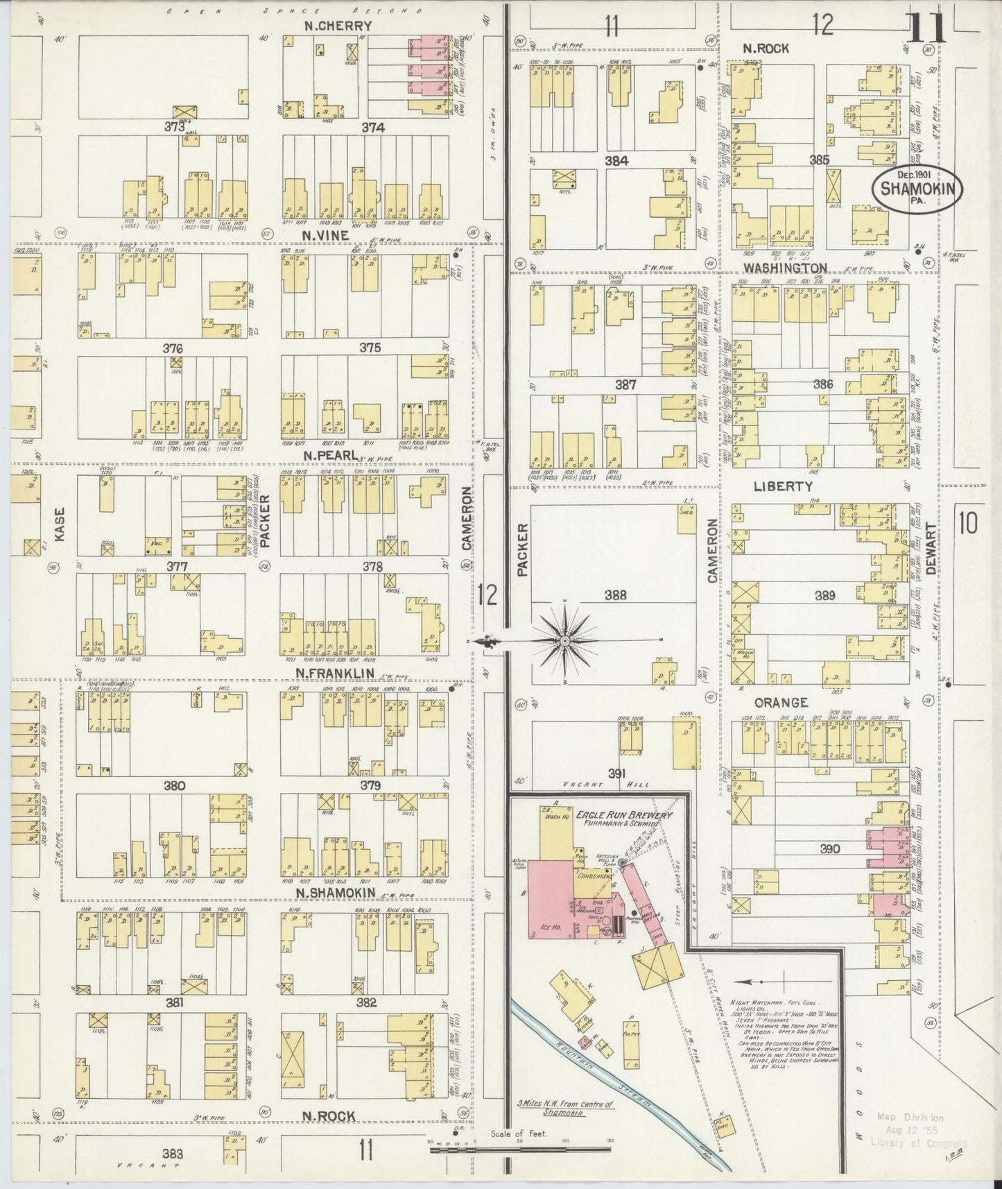 Sanborn Fire Insurance Map from Shamokin, Northumberland County, Pennsylvania (1901), Sheet #0011 - Complete Map Set gallery image, historic Sanborn map, vintage wall art, Pennsylvania Pennsylvania