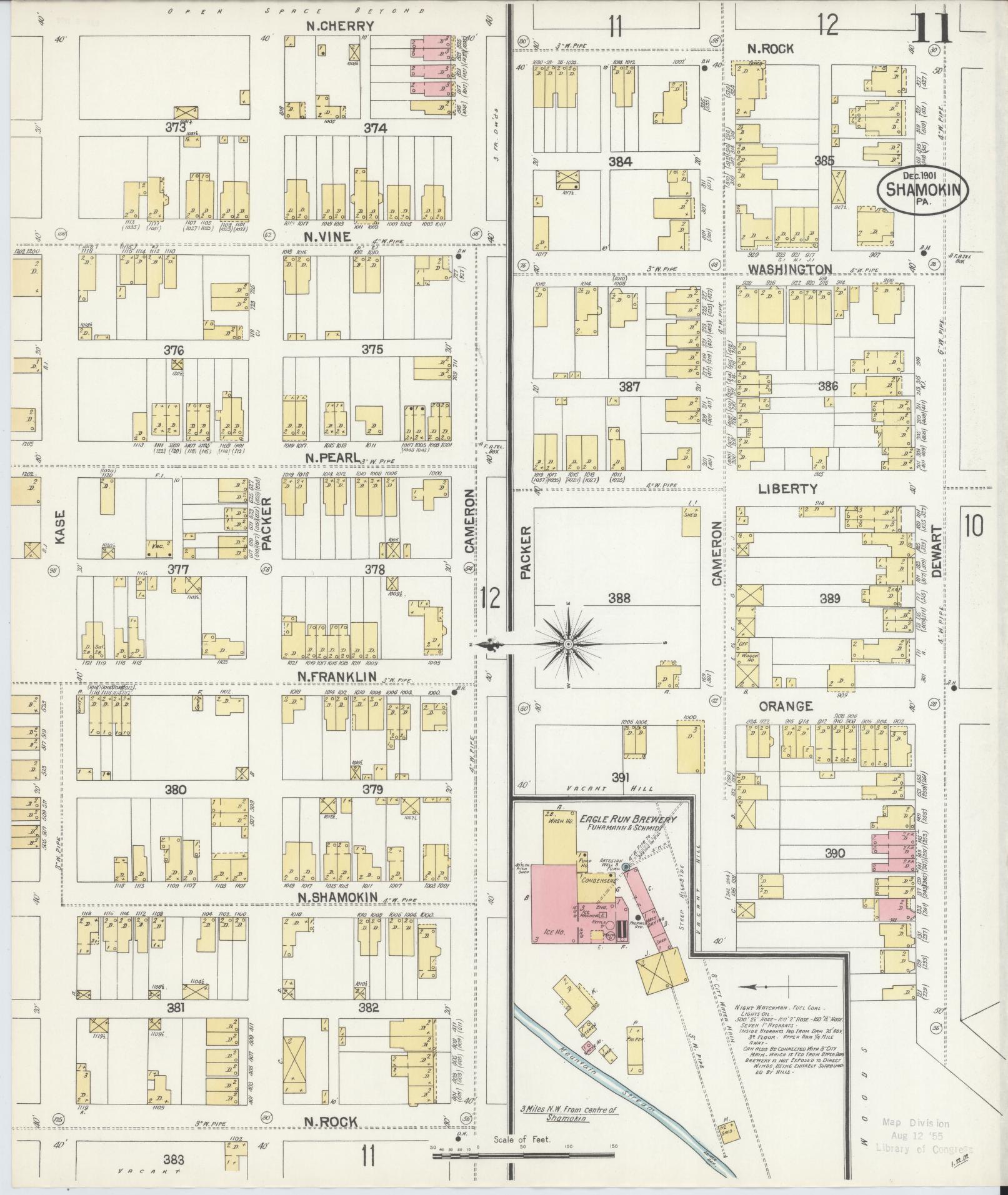 Sanborn Fire Insurance Map from Shamokin, Northumberland County, Pennsylvania (1901), Sheet #0011 - Complete Map Set gallery image, historic Sanborn map, vintage wall art, Pennsylvania Pennsylvania