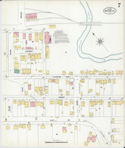 Sanborn Fire Insurance Map from Maysville, Mason County, Kentucky (1901), Sheet #0007 - Complete Map Set gallery image, historic Sanborn map, vintage wall art, Kentucky Kentucky