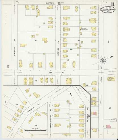 Sanborn Fire Insurance Map from Collingswood, Camden County, New Jersey (1909), Sheet #0011 - Complete Map Set gallery image, historic Sanborn map, vintage wall art, New Jersey New Jersey