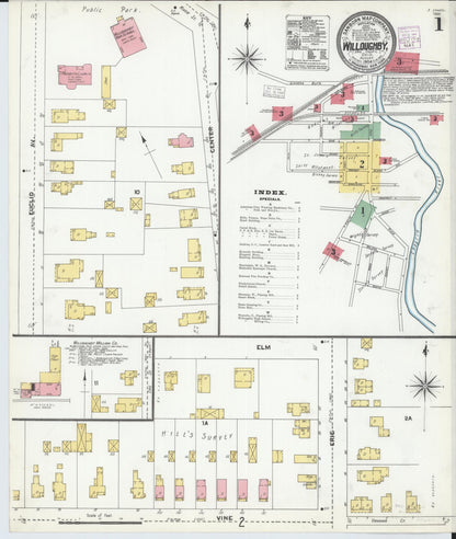 Sanborn Fire Insurance Map from Willoughby, Lake County, Ohio (1904), Sheet #0001 - Historic Sanborn Fire Insurance Map Print, vintage old map wall art, antique decor, genealogy gift, Ohio Ohio map