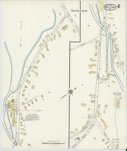 Sanborn Fire Insurance Map from Wilton, Franklin County, Maine (1917), Sheet #0004 - Complete Map Set gallery image, historic Sanborn map, vintage wall art, Maine Maine