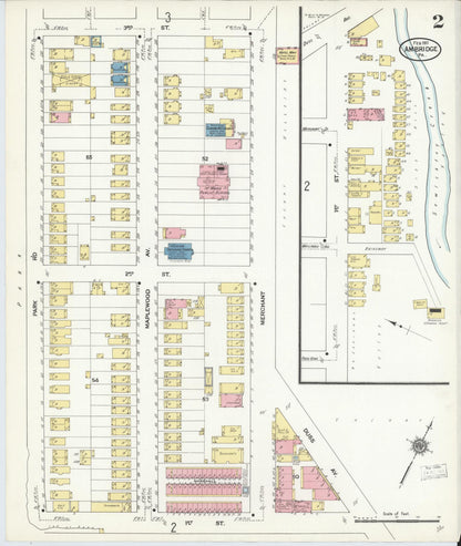 Sanborn Fire Insurance Map from Ambridge, Beaver County, Pennsylvania (1911), Sheet #0002 - Complete Map Set gallery image, historic Sanborn map, vintage wall art, Pennsylvania Pennsylvania