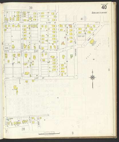 Sanborn Fire Insurance Map from Anniston, Calhoun County, Alabama (1925), Sheet #0040 - Complete Map Set gallery image, historic Sanborn map, vintage wall art, Alabama Alabama