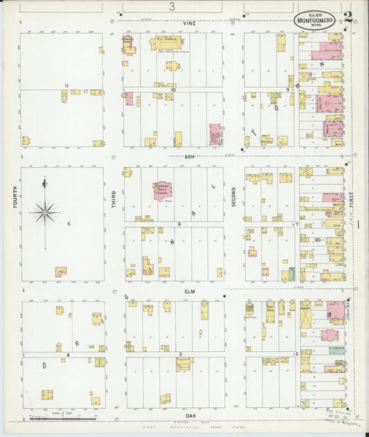 Sanborn Fire Insurance Map from Montgomery, Le Sueur  County, Minnesota (1899), Sheet #0002 - Historic Sanborn Fire Insurance Map Print, vintage old map wall art, antique decor, genealogy gift, Minnesota Minnesota map