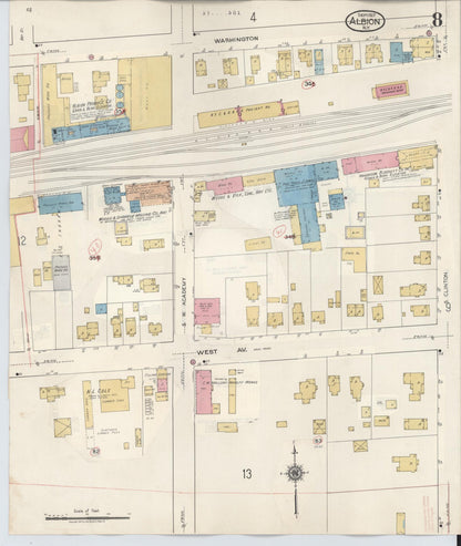 Sanborn Fire Insurance Map from Albion, Orleans County, New York (1941), Sheet #0008 - Complete Map Set gallery image, historic Sanborn map, vintage wall art, New York New York