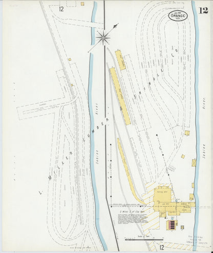 Sanborn Fire Insurance Map from Orange, Orange County, Texas (1901), Sheet #0012 - Complete Map Set gallery image, historic Sanborn map, vintage wall art, Texas Texas