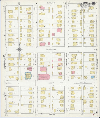 Sanborn Fire Insurance Map from Streator, La Salle County, Illinois (1916), Sheet #0018 - Complete Map Set gallery image, historic Sanborn map, vintage wall art, Illinois Illinois