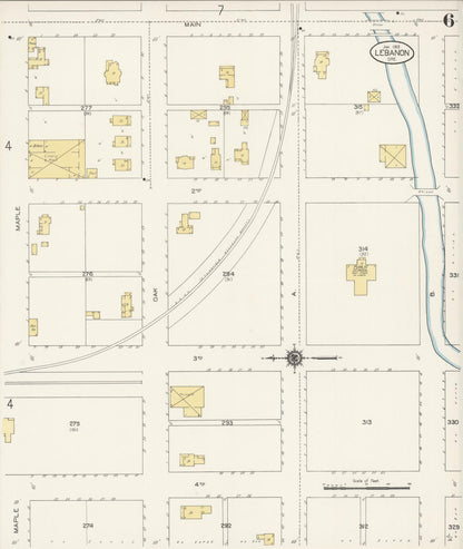 Sanborn Fire Insurance Map from Lebanon, Linn County, Oregon (1913), Sheet #0006 - Complete Map Set gallery image, historic Sanborn map, vintage wall art, Oregon Oregon