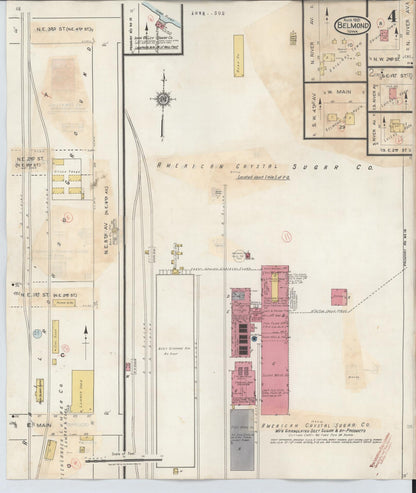 Sanborn Fire Insurance Map from Belmond, Wright County, Iowa (1939), Sheet #0004 - Historic Sanborn Fire Insurance Map Print, vintage old map wall art
