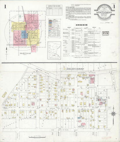 Sanborn Fire Insurance Map from Montgomery, Le Sueur  County, Minnesota (1938), Sheet #0001 - Complete Map Set gallery image, historic Sanborn map, vintage wall art, Minnesota Minnesota