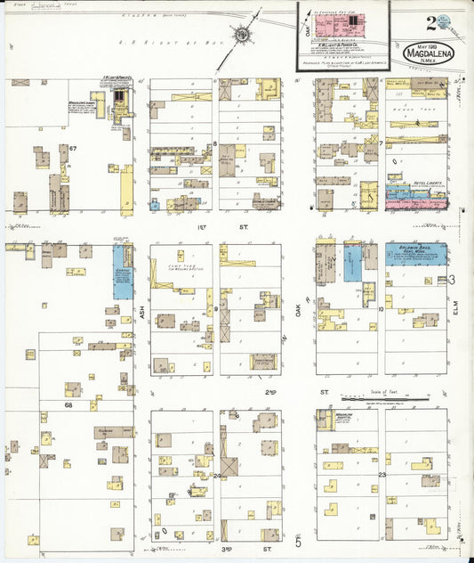 Sanborn Fire Insurance Map from Magdalena, Socorro County, New Mexico (1919), Sheet #0002 - Historic Sanborn Fire Insurance Map Print, vintage old map wall art, antique decor, genealogy gift, New Mexico New Mexico map
