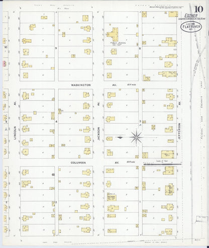 Sanborn Fire Insurance Map from Flat River, Saint Francois County, Missouri (1908), Sheet #0010 - Complete Map Set gallery image, historic Sanborn map, vintage wall art, Missouri Missouri