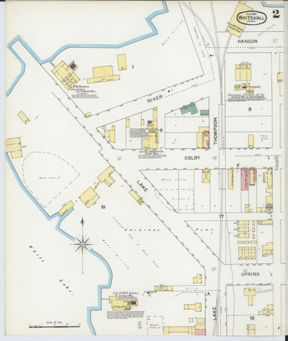 Sanborn Fire Insurance Map from Whitehall, Muskegon County, Michigan (1892), Sheet #0002 - Complete Map Set gallery image, historic Sanborn map, vintage wall art, Michigan Michigan
