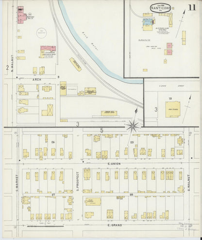Sanborn Fire Insurance Map from Nanticoke, Luzerne County, Pennsylvania (1896), Sheet #0011 - Complete Map Set gallery image, historic Sanborn map, vintage wall art, Pennsylvania Pennsylvania