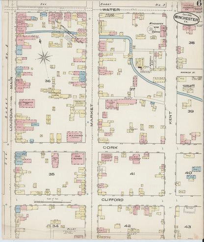 Sanborn Fire Insurance Map from Winchester, Independent Cities, Virginia (1885), Sheet #0006 - Complete Map Set gallery image, historic Sanborn map, vintage wall art, Virginia Virginia