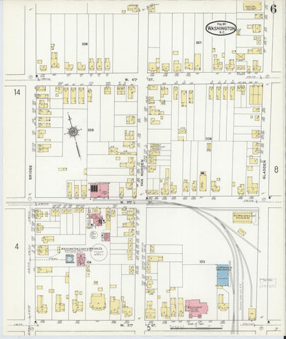 Sanborn Fire Insurance Map from Washington, Beaufort County, North Carolina (1911), Sheet #0006 - Complete Map Set gallery image, historic Sanborn map, vintage wall art, Washington Washington